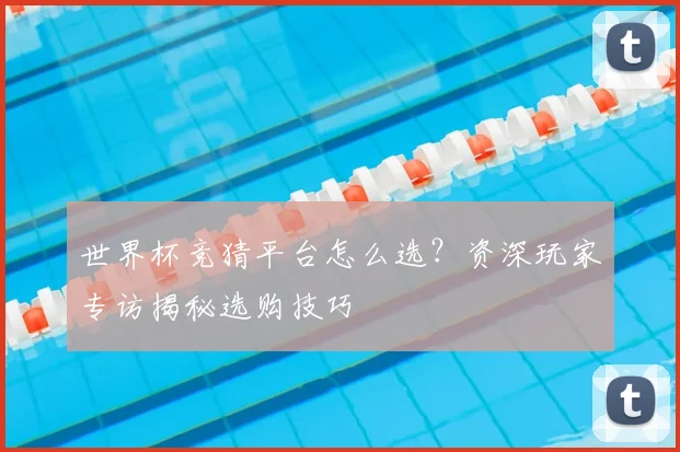 世界杯竞猜平台怎么选?资深玩家专访揭秘选购技巧